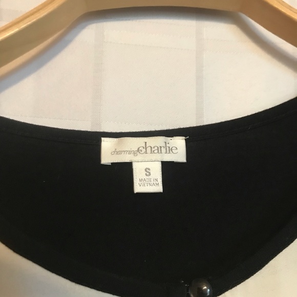 Charming Charlie beautiful black and white top - Picture 2 of 3